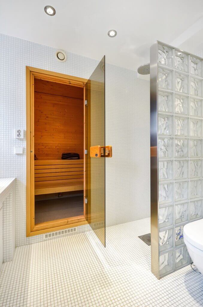 Portfolio photo of sauna and shower